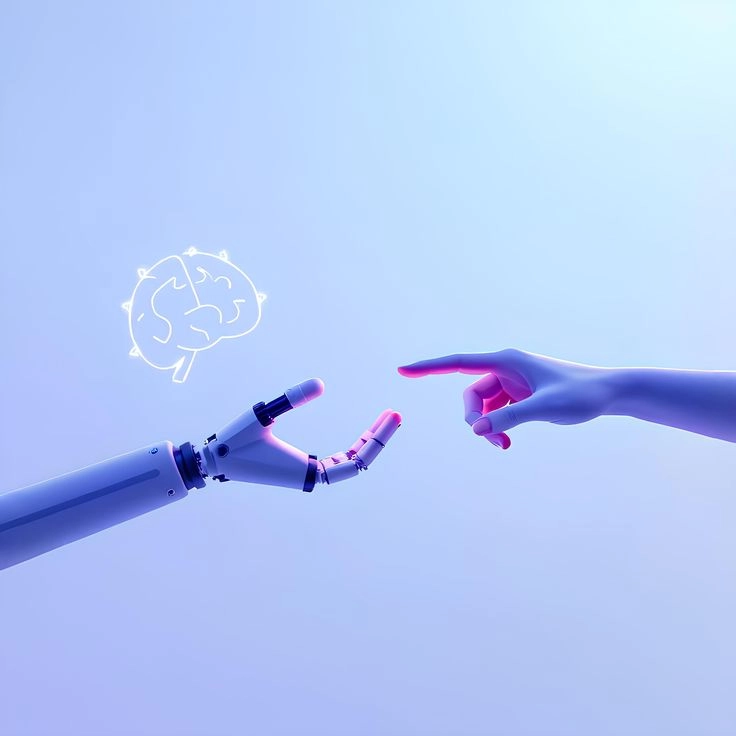 AI and human hands